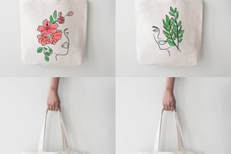 draw simple illustration for your tote bag