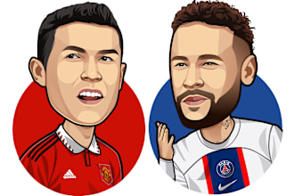 draw avatar cartoon caricature football or sport player