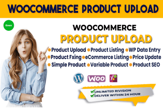 do woocommerce product upload and ecommerce listing