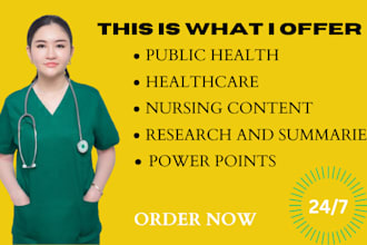 write public health, nursing, and healthcare content