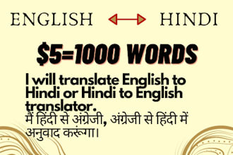 professionally do english to hindi translation