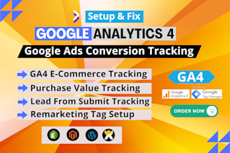 setup google analytics 4, ga4 ecommerce tracking, ads conversion tracking by GTM