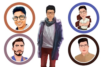 draw nice style photo to cartoon caricature profile picture