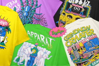 do a custom dark streetwear apparel illustration