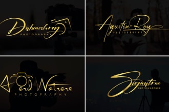 do luxury signature logo photography or watermark design