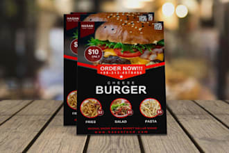 design food menu, restaurant menu, flyer