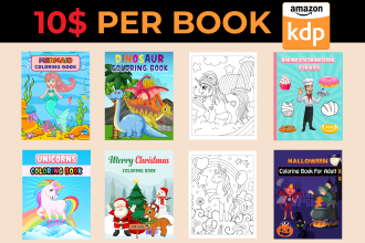 design coloring book cover and interior for amazon KDP