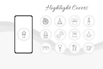 design simple and beautiful instagram highlight cover