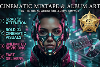 design a unique and cinematic album cover art or mixtape