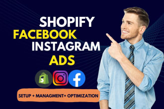 setup shopify facebook ads, instagram ads campaign for dropshipping store