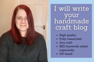 write blog posts about any handmade craft