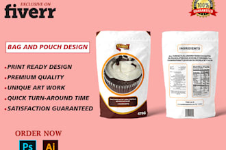 do label design, pouch label, mylar bag, pouch bag design with 3d mockup