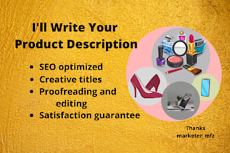 do SEO optimized catchy product description