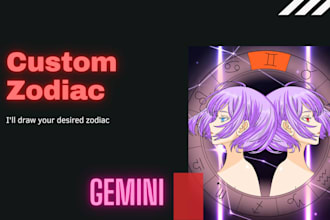 draw your desired zodiac sign as anime character
