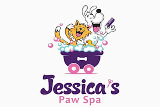 design a fun or unique logo for jessicas paw spa