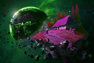 create 3d illustration or environment concept art