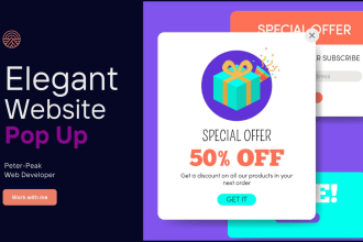 make beautiful website popup forms for any type of website