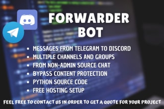 create a telegram to discord forwarder bot