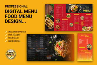 do digital restaurant food menu board flyer signage design for static tv screen