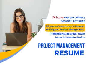 write ats compliant project management resume, cover letter, resume builder