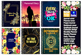 design KDP covers for journal, notebook, planners, and pages