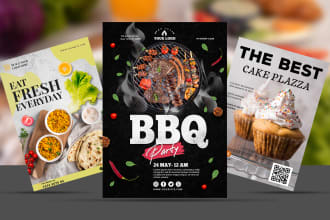 design professional flyers for food, real estate, business, medical, and events