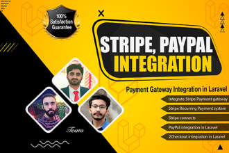 integrate stripe, paypal and other gateways in laravel in 24 hrs