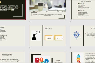 design slides for your online course, research or  lessons