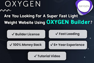 design unique wordpress website using oxygen builder included