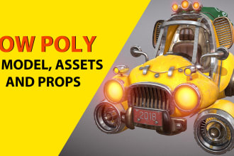 create low poly 3d models, assets and props