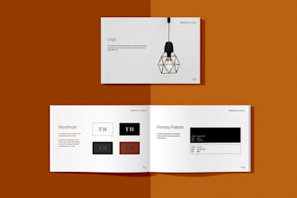 design a brand style guide, brand guideline, or branding identity kit