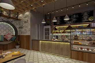 design and render retail shop interior for you