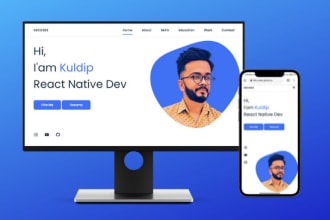 create resume website, personal website or portfolio website