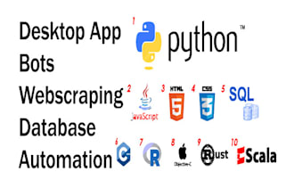 do python java cpp sql database r tasks spotify bot and webscraping any website