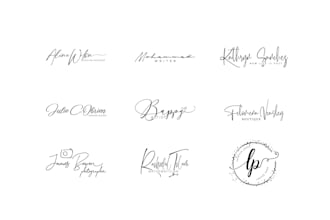 design cursive, scripted, handwriting,  signature logo