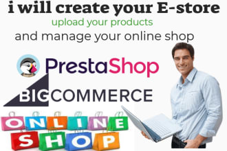 set up prestashop,bigcommerce, woocommerce stores