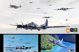illustrations on airplanes of the second world war