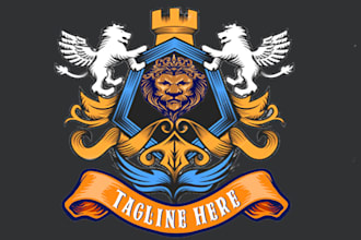 modern arms crest coat heraldry logo with unlimited revision