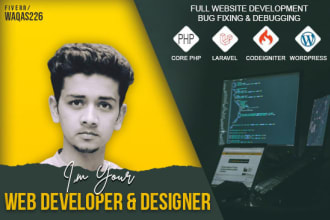 be your full stack web developer in laravel, codeigniter, vue js and react js