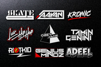 design dj, music, rock, band and typography logo