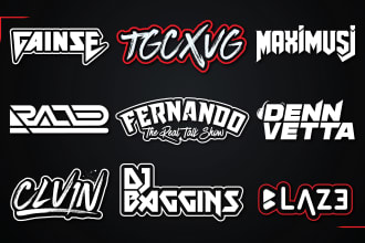 do music, dj, rap, band logo, or in typography style