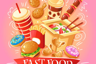 make beautiful food, fast food, BBQ, nutrition logo