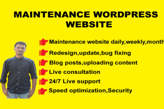 do maintenance,management,support,help your wordpress website