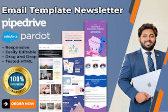 develop editable pardot and pipedrive email template newsletter