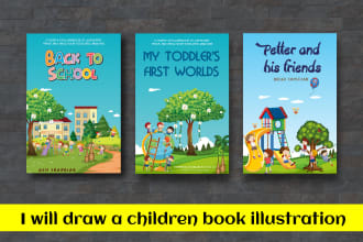 draw a children book illustration,children book cover for amazon kdp