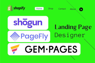 design shopify store and landing page with gempages pagefly shogun page builder
