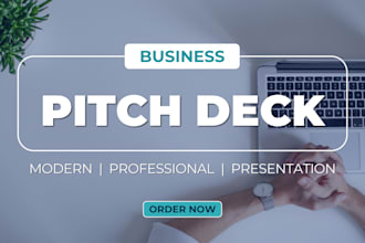 create professional pitch deck design and business powerpoint presentation