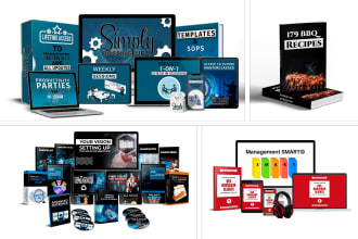 design 3d digital product mockup and ecover bundle