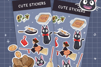 design cute illustrations for your stickers