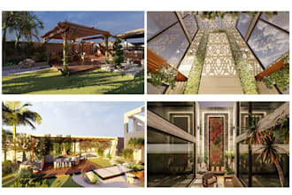 create 3d design for garden landscaping